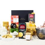 Afternoon Tea & Biscuit Luxury Food Hamper - Scottish Gift Hamper - Tea Gift Set - Luxury Chocolate Shortbread, Artisan Berry Jam, Honey, Cheese Bites & Fudge Cookies - Food Gifts For Men & Women