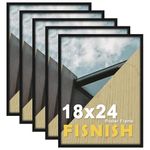 Fisnish 18x24 Frame 5 Pack, Black Poster Frames 18 x 24 for Horizontal or Vertical Wall Mounting