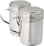 Great Credentials Stainless Steel Versatile Dredge Shaker, Salt, Sugar, Shakers 10 Oz. Each Set of 2