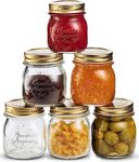 Bormioli Rocco Quattro Stagioni Set of 6 Clear Airtight Mason Jars, 8.5 Oz. Made from Food Safe Durable Glass, Made in Italy.