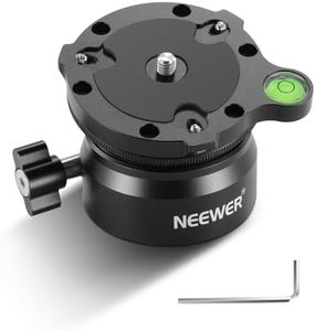 NEEWER Tripod Leveling Base (⌀60mm) Camera Leveler, Aluminum Adjusting Tripod Head Plate with -15°/+15° Tilt, Bubble Level, 1/4" 3/8" Screw Compatible with Canon Nikon Sony DSLR & Camcorder, GM15