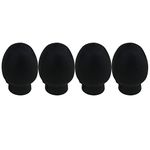 BQLZR Black Rubber Oval Drumstick Practice Silent Percussion Accessory Pack of 4