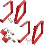 Spares2go Universal Lockable Wall Ladder Double & Triple Section Rack Brackets & Padlock Set (Red, Pack Of 2 Pairs)