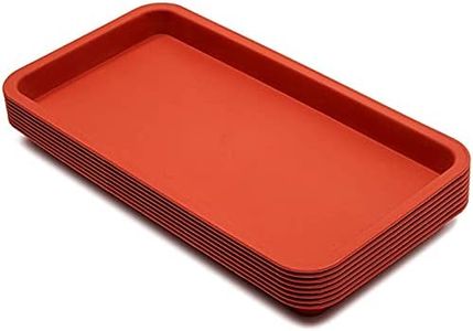 Juvale 8 Pack Plastic Plant Drip Trays for Planters, Pots, Rectangular Saucer Pans for Indoors, Outdoors (Terracotta Red, 6.5x12 in)