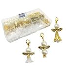 Guardian Angel DIY 50 Set Angel Beads Key Chain Craft Angel Wings Beads Craft Accessories Angel Pendant for Jewellery Making Wedding Christening Baby Shower Christmas Birthday Gifts - D