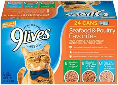 9Lives Seafood & Poultry Favorites Wet Cat Food Variety 5.5 Ounce Can (Pack of 24)