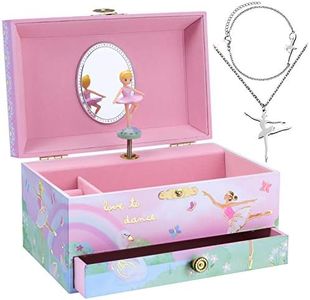 Jewelkeeper Ballerina Music Box & Little Girls Jewelry Set - 3 Ballerina Gifts for Girls - Ballerina Jewelry Box for Girls Musical