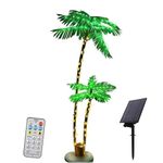 Lighted Palm Tree,6Ft 2 Trunks Artificial Fake Tree,8 Mode Tiki Bar Outdoor Christmas Decor,Light Up LED Artificial Palm Tree for Outside Patio Yard Pool Porch Deck Party Tropical