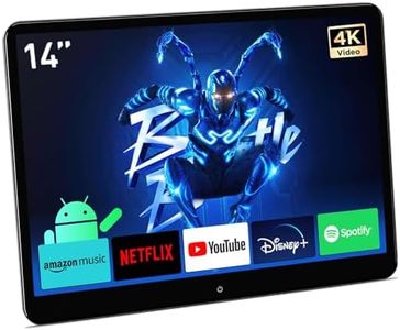 XTRONS 14 Inch 4K Portable Car TV Headrest Monitor, 90° Rotatable Android 11 IPS Touch Screen Tablet for Back Seat, with WiFi/Bluetooth/HDMI/USB/AV in/Screen Mirroring 4+64G (1PC)
