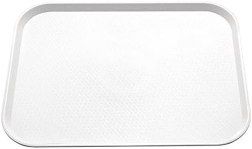 Olympia Plateau self service blanc Kristallon, taille moyenne : 415 x 305 mm/ 16,25 x 12 pouces, polypropylène blanc, plateau de service rectangulaire en plastique pour restaurant, GF996