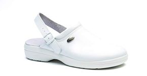 Toffeln FlexLite Clogs with Adjustable Heel Strap - Flexable, Comfortable, Stylish Design - Shock Absorbing Anti-Static Materials, Perfect for Nurses and Doctors White