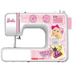 Usha Janome My Fab Barbie Automatic Zig-Zag Electric Sewing Machine || 13 Built-In-Stitches || 21 Stitch Function (White & Pink) with complementary Sewing Lessons in Nine languages