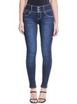 YMI Women's Junior Mid-Rise Wannabettabutt 3-Button Recycled Fibers Skinny Jeans, D08, 13