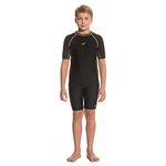 Speedo Boy's Short Sleeve Suntop - Black & Mango