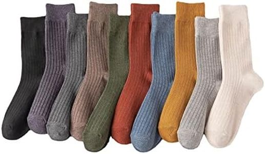 Copiel 10 Paia Calzini Donna Tinta Unita Alta Caviglia, Calze di Cotone Traspirante Assorbente Morbido, per Le Signore Autunno e Primavera 10 Colori Taglia 36-40, Multicolore (DDW-10)