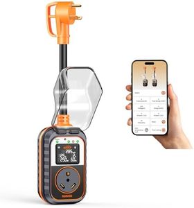 GEARGO New-Gen RV Surge Protector 30 amp with Bluetooth & APP, 15000J Circuit Analyzer with Large LED Screen, Real-Time Monitoring, IP68 Waterproof with Protective Cover for RV Camper Travel Trailer