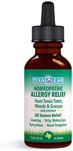 TexaClear Natural Allergy Relief Drops Homeopathic, Non-Drowsy, Safe, Effective Remedy - Over 100 Extracts from Trees, Weeds & Grasses + Drainage Remedies, Made for Texas & Zones 2,5,6 - 1oz