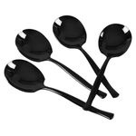 Xeabia 8 Pieces Black Stainless Steel Buffet Serving Spoon, Large Serving Spoons