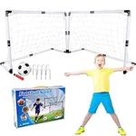 Xwin Sports Kids Soccer Goal Net for Kids Mini Net + Ball Set with Pump Portable Folding Youth Soccer Goal Set Physical Games for Kids Toddlers Gift for Boy Girl for 3+ Years