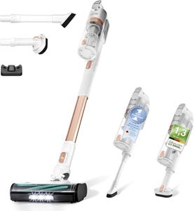 Levoit Cordless Vacuum Cleaner, Runtime for 75m ², 100,000 RPM Brushless Motor, 8-in-1 Vacuum Cleaner, 5-Level 99.9% Filtration Efficiency, Anti-Hair Wrap, Hard Floors, Carpets & Cars, LVAC200 Gold