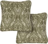 Hanover Medallion Indoor Throw, Set of 2, Decorative and Weather Resistant Meadow Green Cushions for Outdoor Furniture and Patio Sets with Premium Quick-Drying Fabric, 2 Pillows, 2 Count