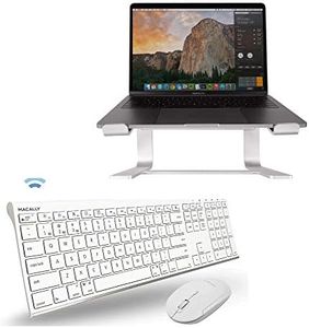 Macally Wireless Bluetooth Keyboard with Mouse and Laptop Stand, Perfect College Gift