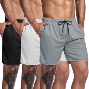COOFANDY Men's 3 Pack Gym Workout Shorts Mesh Weightlifting Squatting Pants Training Bodybuilding Jogger with Pocket,Black/White/Gray,XXX-Large