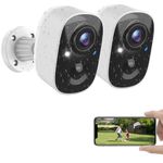 Security Cameras Wireless Outdoor 2 Pack, Battery Powered Cameras for Home Security with AI Motion Detection, Spotlight & Siren Alarm, 2K Color Night Vision, IP66 Weatherproof, SD/Cloud Storage