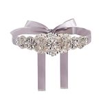 Yanstar Handmade Bridal Belt Wedding Belts Sashes Rhinestone Crystal Beads Belt For Bridal Gowns (Silver-Silver)