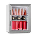 KLARSTEIN Beersafe Crystal White Beer Fridge, Beverage Fridge with Glass Door, Refrigerator, Bottle Fridge with 33 Litres