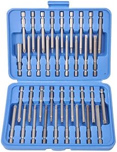 36 Piece 3" Long Screwdriver Bit Set Hex, Pozi, Torx, Tamperproof 1/4" Hex Shank