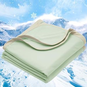 PHF Double Cooling Blanket King Size for Hot Sleepers, Double Side Arc-Chill Q-Max>0.5 Cool Blanket for Night Sweats, Summer Blanket Keep You Cool All Night, 220 x 240cm, Green