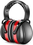 YANKUIRUI Ear Defenders Muffs Noise Reduction SNR 36dB Safety Ear Protectors Provide Hearing Protection For Shooting,Construction,Yard Work,Machinery Work Mowing (Red)