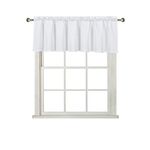 Home Queen Waffle Bathroom Window Curtain Valance, Short Straight Kitchen Window Topper, 152 X 40 CM (60 x 16 Inch) Solid White