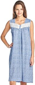 Casual Nights Women's Fancy Lace Trim Sleeveless Nightgown - Navy - 3X-Large