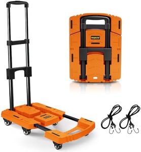 Voipvvii Folding Hand Truck500lbs, Portable Heavy Duty Dolly Cart, 6 Wheels Collapsible Luggage Cart with 2 Elastic Ropes - Compact Trolley Cart for Easy Moving - Ideal Hand Cart for Travel and More