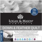 Logan & Mason 75/25 Duck Down and Feather Quilt, Queen Bed, White, QU853