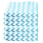 Babydoll Bedding 6 Piece Toddler Sheets Fitted Daycare Crib, Chevron/Blue