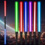 2Pcs Lighting Saber Light Saber for Kids 7 Color Lightsaber for Kids Retractable Light Up Saber with Sound Light Saber Sword Toy for Boys Kids Teenagers Gift Halloween Dress Up Parties,Cosplay (2PCS)