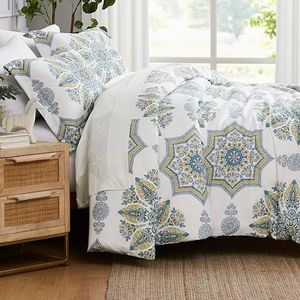 Southshore Fine Living, Inc. Oversized King/California King Duvet Cover Set Soft Premium Bedding with Zipper Closure Includes 1 Boho Duvet Cover and 2 Pillow Shams, Machine Washable, Infinity Aqua