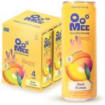 OoMee Prebiotic Beverage - Vegan, Sustainable Marine Sourced Prebiotics, Support Digestive Health, Plant-Based, Low Sugar (4 Pack, Peach & Lemon)
