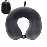 Neck Pillow for Traveling, Upgraded Travel Neck Pillow for Airplane 100% Pure Memory Foam Travel Pillow for Flight Headrest Sleep, Portable Plane Accessories