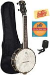 Kala KA-BNJ-BK-C Concert Banjo Ukulele Bundle with Gig Bag, Tuner, Austin Bazaar Instructional DVD, and Polishing Cloth