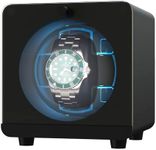 Cevale Automatic Single Watch Winder for Rolex,Aluminum Alloy,Super Quiet Motor (≈ 0dB),4 Rotation Modes,Blue LED Light,Includes AC Adapter – Ideal Gift for Watch Lovers (AWW-N1)