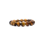 Seetara Tiger Eye Crystal Bracelet Men Women, 12mm - Hand Beads Quartz Bracelet Girls Boys - Maintains Confidence & Focus, Blocks Bad Energy