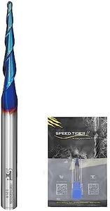 SPEED TIGER Carbide Tapered End Mill - ITBTA CNC Carving Bits, Ball Tip R0.5, 1/4"Shank 3"OVL - for Metal, Steel, and Wood - Professional Mill Bits Sets