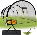 IDEATRY Baseball Batting Cages for Backyard - 30ft x 12ft x 8ft Portable Practice Softball Cage Net and Frame with Pitching Machine Hole, 12.7MM Fibreglass Poles and Carry Bag
