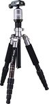 Rollei Compact Traveler No I Aluminium I Titan I Lightweight travel tripod I Small pack size photo tripod I Ball head and tripod bag