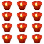 TEKCOOL Water Sensor Diya for Home Decoration - 6 Pcs Electric Flameless & Smokeless LED Diya Lights, Candle for Home Decor, Diwali Festivals Decoration,Christmas,New Year, Festive(A)