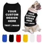 Custom Dog Shirt Personalised Dog T-Shirt with Text Logo Image Name Print Customised Breathable Summer Clothes for Small Medium Large Dogs